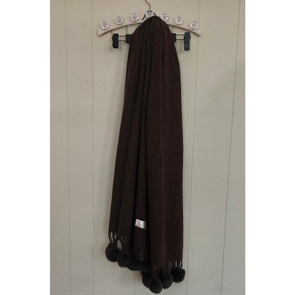 Rong Jia Cashmere Scarf Pre loved Dark Burgundy Wine Color - Picture 2 of 7